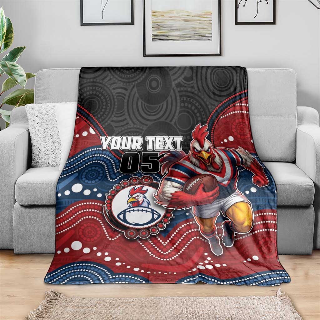 Custom Roosters Blanket Chicken Mascot With Aboriginal Indigenous