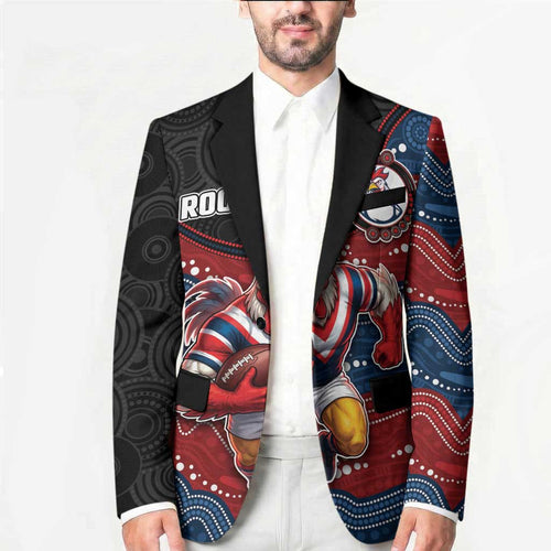 Custom Roosters Blazer Chicken Mascot With Aboriginal Indigenous