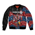 Custom Roosters Bomber Jacket Chicken Mascot With Aboriginal Indigenous