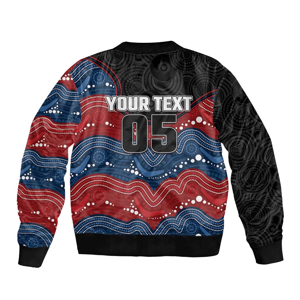 Custom Roosters Bomber Jacket Chicken Mascot With Aboriginal Indigenous