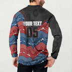 Custom Roosters Button Sweatshirt Chicken Mascot With Aboriginal Indigenous
