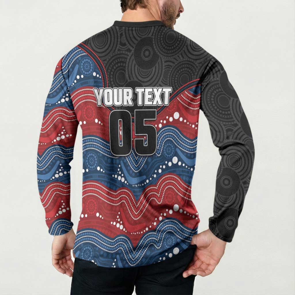 Custom Roosters Button Sweatshirt Chicken Mascot With Aboriginal Indigenous