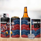 Custom Roosters 4 in 1 Can Cooler Tumbler Chicken Mascot With Aboriginal Indigenous
