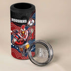Custom Roosters 4 in 1 Can Cooler Tumbler Chicken Mascot With Aboriginal Indigenous