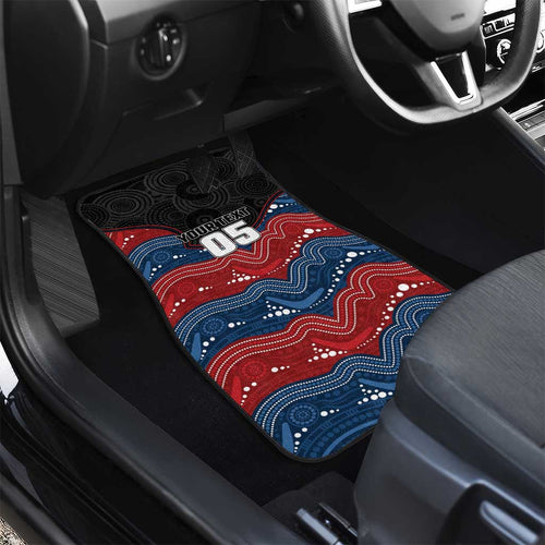 Custom Roosters Car Mats Chicken Mascot With Aboriginal Indigenous