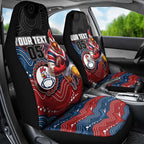 Custom Roosters Car Seat Cover Chicken Mascot With Aboriginal Indigenous