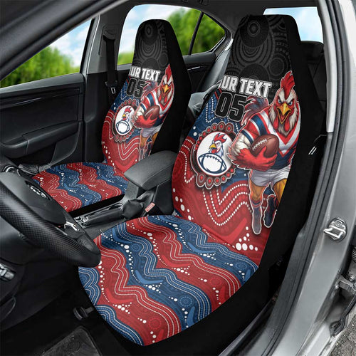 Custom Roosters Car Seat Cover Chicken Mascot With Aboriginal Indigenous