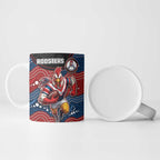 Custom Roosters Ceramic Mug Chicken Mascot With Aboriginal Indigenous