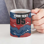 Custom Roosters Ceramic Mug Chicken Mascot With Aboriginal Indigenous