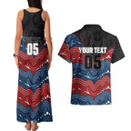 Custom Roosters Couples Matching Tank Maxi Dress and Hawaiian Shirt Chicken Mascot With Aboriginal Indigenous