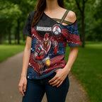 Custom Roosters Cross Shoulder Shirt Chicken Mascot With Aboriginal Indigenous