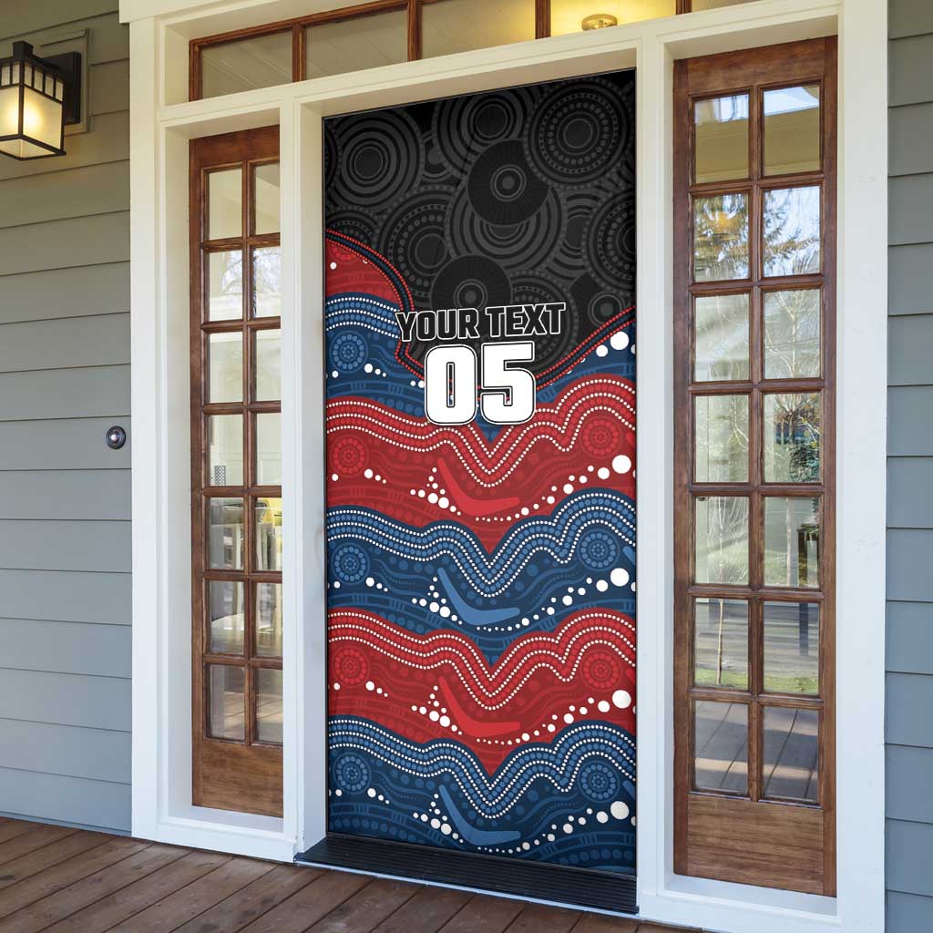 Custom Roosters Door Cover Chicken Mascot With Aboriginal Indigenous