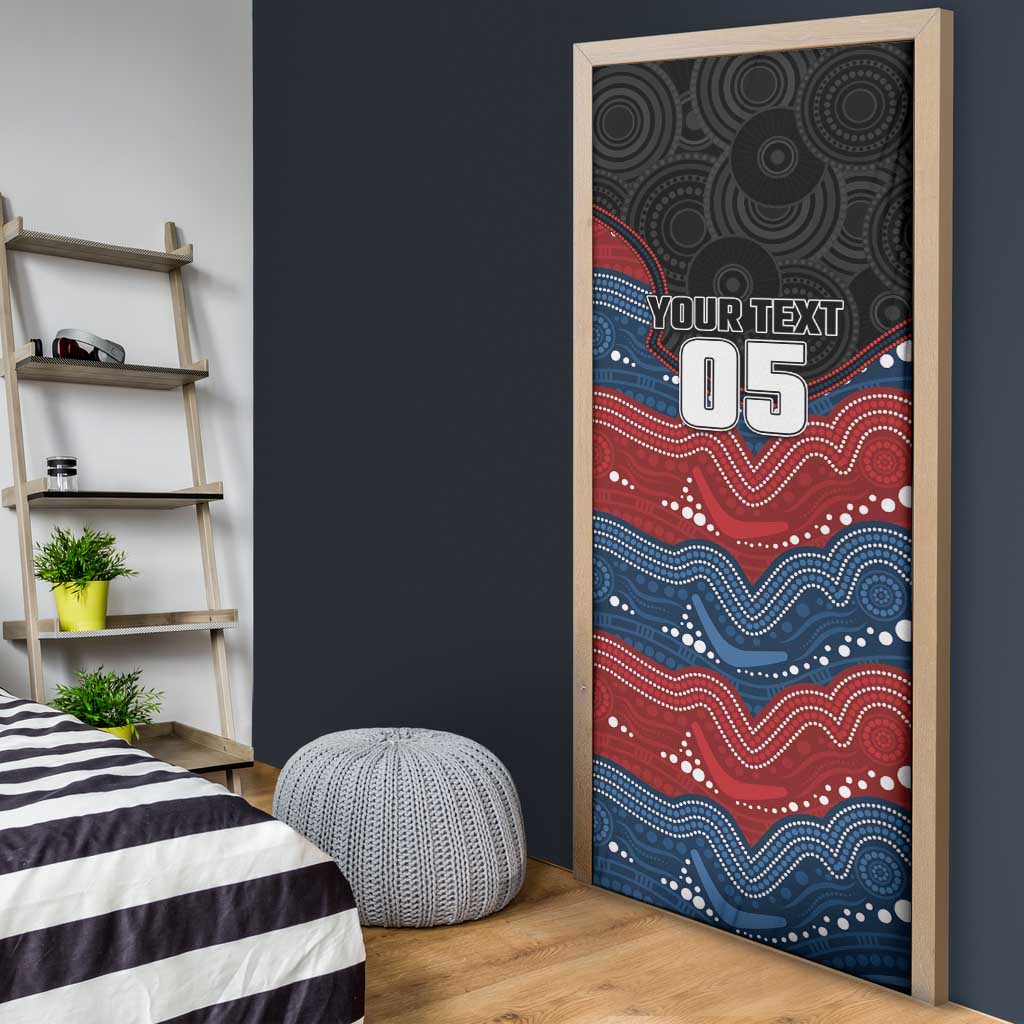 Custom Roosters Door Cover Chicken Mascot With Aboriginal Indigenous