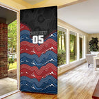 Custom Roosters Door Cover Chicken Mascot With Aboriginal Indigenous