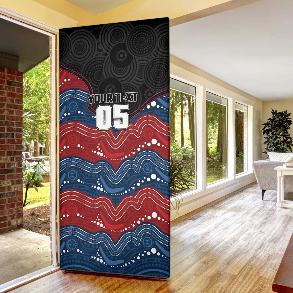 Custom Roosters Door Cover Chicken Mascot With Aboriginal Indigenous