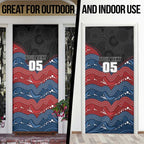 Custom Roosters Door Cover Chicken Mascot With Aboriginal Indigenous