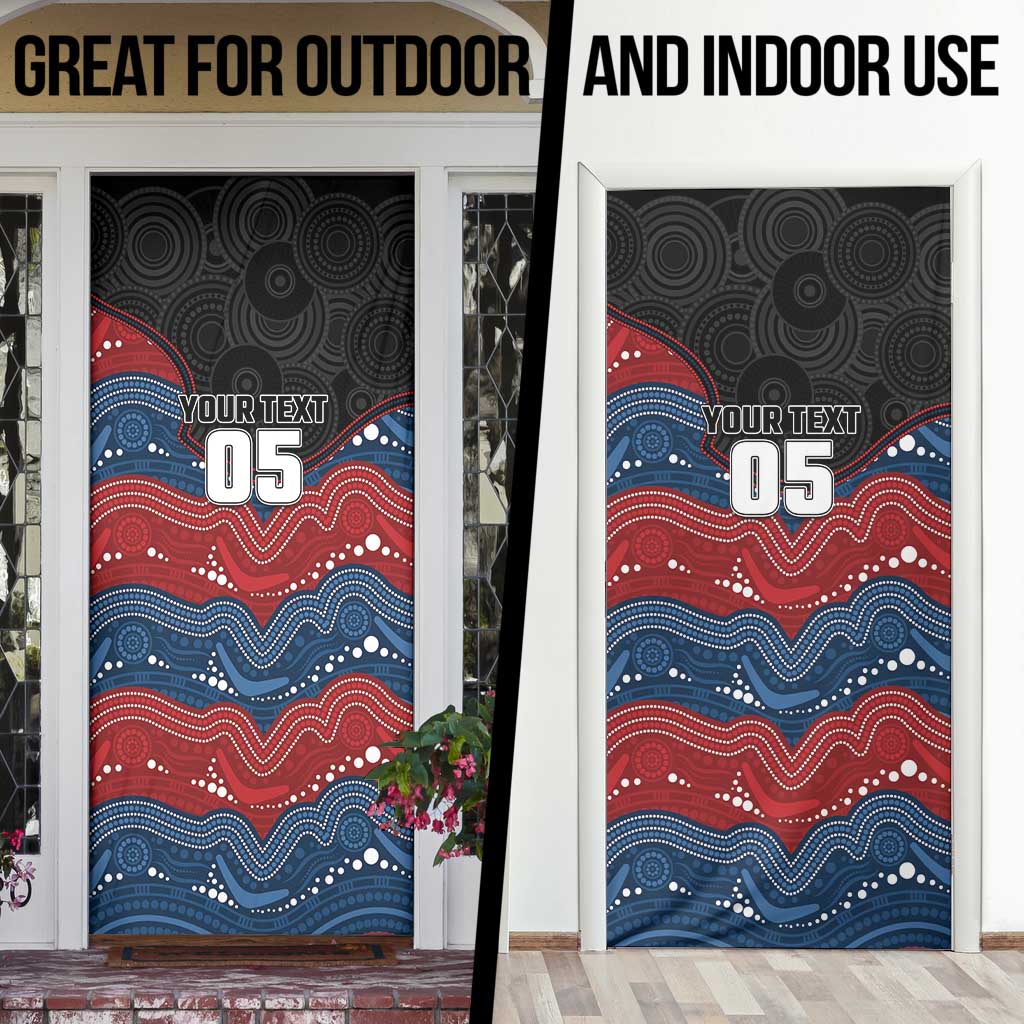 Custom Roosters Door Cover Chicken Mascot With Aboriginal Indigenous