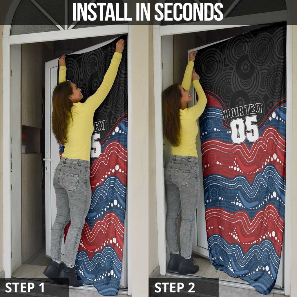 Custom Roosters Door Cover Chicken Mascot With Aboriginal Indigenous