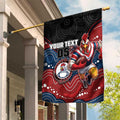 Custom Roosters Garden Flag Chicken Mascot With Aboriginal Indigenous
