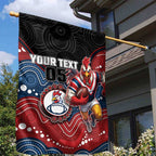 Custom Roosters Garden Flag Chicken Mascot With Aboriginal Indigenous