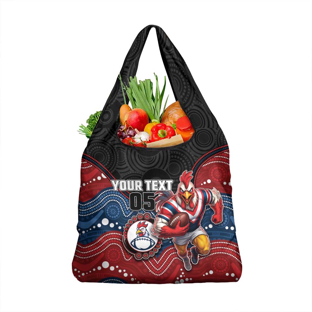 Custom Roosters Grocery Bag Chicken Mascot With Aboriginal Indigenous