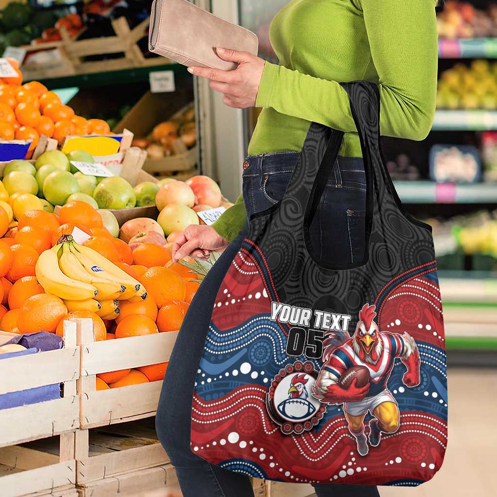 Custom Roosters Grocery Bag Chicken Mascot With Aboriginal Indigenous
