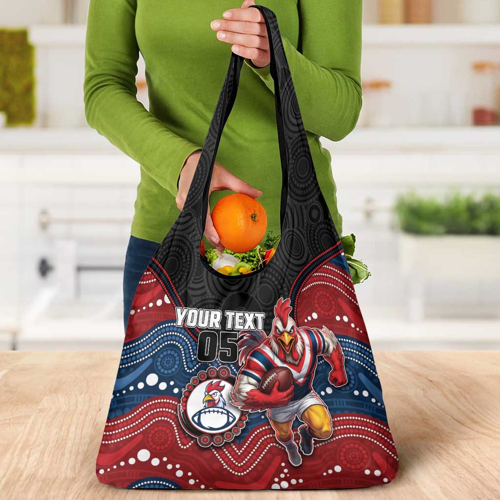 Custom Roosters Grocery Bag Chicken Mascot With Aboriginal Indigenous