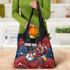 Custom Roosters Grocery Bag Chicken Mascot With Aboriginal Indigenous