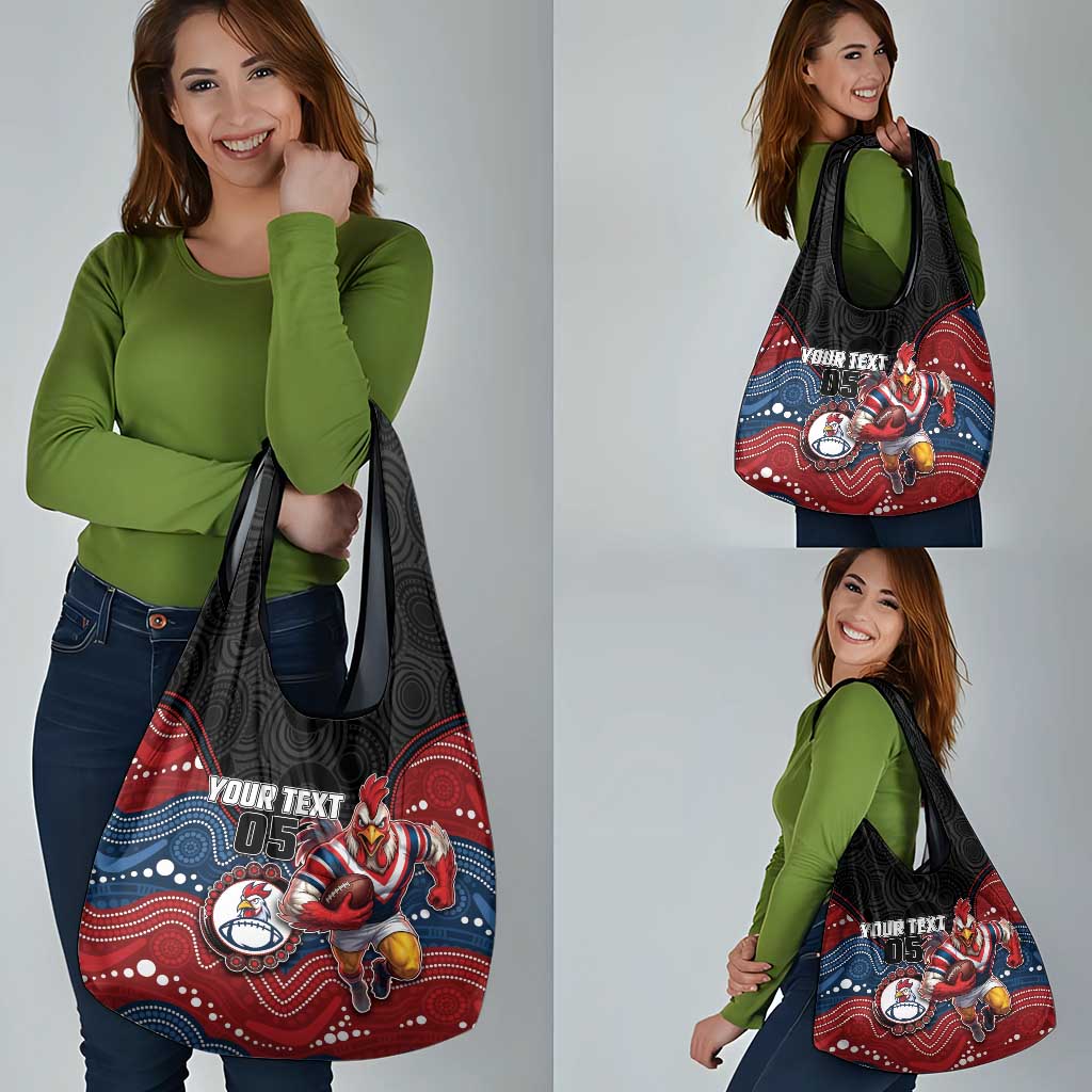 Custom Roosters Grocery Bag Chicken Mascot With Aboriginal Indigenous