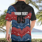 Custom Roosters Hawaiian Shirt Chicken Mascot With Aboriginal Indigenous