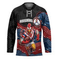 Custom Roosters Hockey Jersey Chicken Mascot With Aboriginal Indigenous