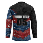Custom Roosters Hockey Jersey Chicken Mascot With Aboriginal Indigenous