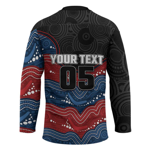 Custom Roosters Hockey Jersey Chicken Mascot With Aboriginal Indigenous