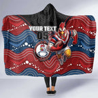Custom Roosters Hooded Blanket Chicken Mascot With Aboriginal Indigenous
