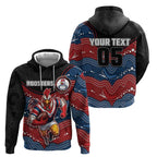Custom Roosters Hoodie Chicken Mascot With Aboriginal Indigenous