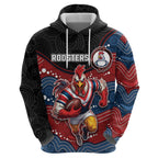 Custom Roosters Hoodie Chicken Mascot With Aboriginal Indigenous