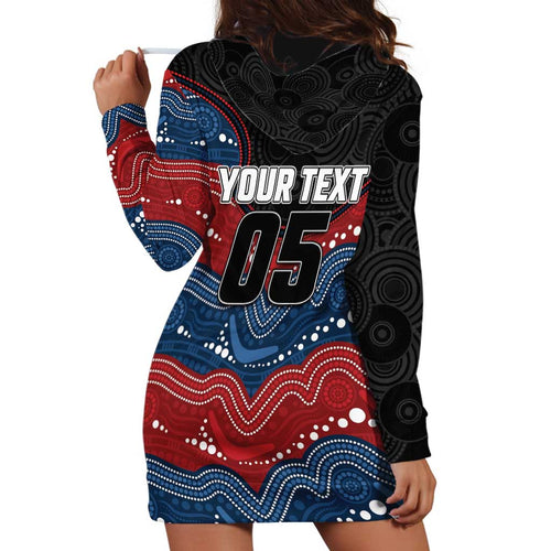 Custom Roosters Hoodie Dress Chicken Mascot With Aboriginal Indigenous