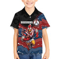 Custom Roosters Kid Hawaiian Shirt Chicken Mascot With Aboriginal Indigenous