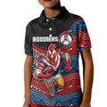 Custom Roosters Kid Polo Shirt Chicken Mascot With Aboriginal Indigenous