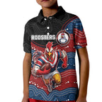 Custom Roosters Kid Polo Shirt Chicken Mascot With Aboriginal Indigenous