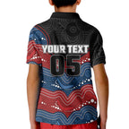 Custom Roosters Kid Polo Shirt Chicken Mascot With Aboriginal Indigenous