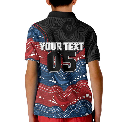 Custom Roosters Kid Polo Shirt Chicken Mascot With Aboriginal Indigenous