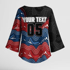 Custom Roosters Kimono Sleeve Blouse Chicken Mascot With Aboriginal Indigenous