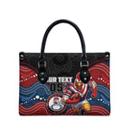 Custom Roosters Leather Bag Chicken Mascot With Aboriginal Indigenous