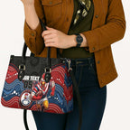 Custom Roosters Leather Bag Chicken Mascot With Aboriginal Indigenous