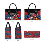 Custom Roosters Leather Bag Chicken Mascot With Aboriginal Indigenous