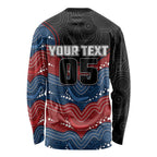 Custom Roosters Long Sleeve Shirt Chicken Mascot With Aboriginal Indigenous
