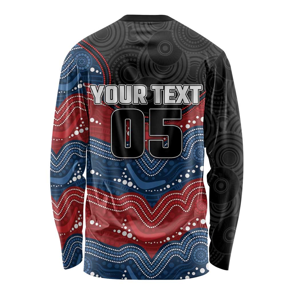 Custom Roosters Long Sleeve Shirt Chicken Mascot With Aboriginal Indigenous