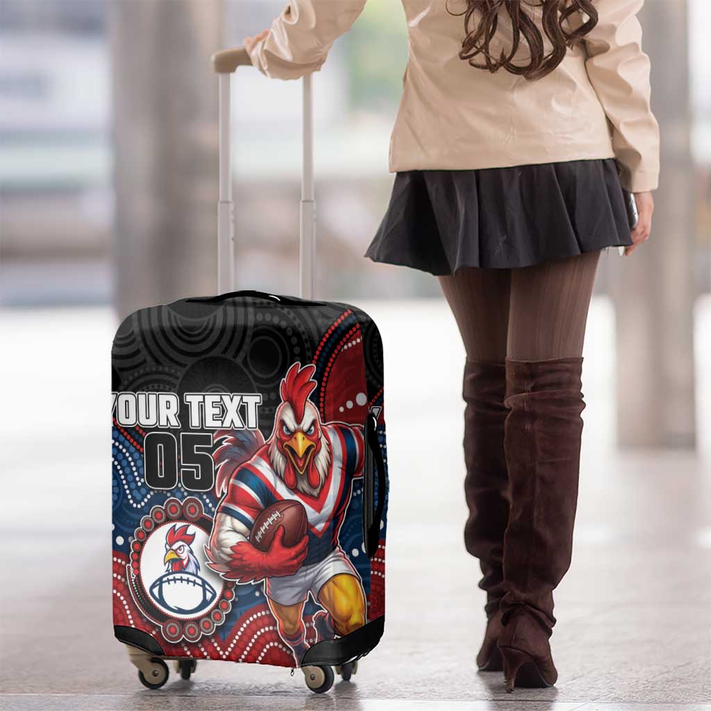 Custom Roosters Luggage Cover Chicken Mascot With Aboriginal Indigenous