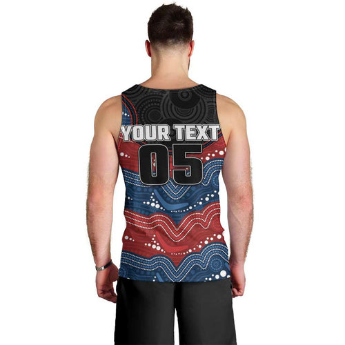 Custom Roosters Men Tank Top Chicken Mascot With Aboriginal Indigenous